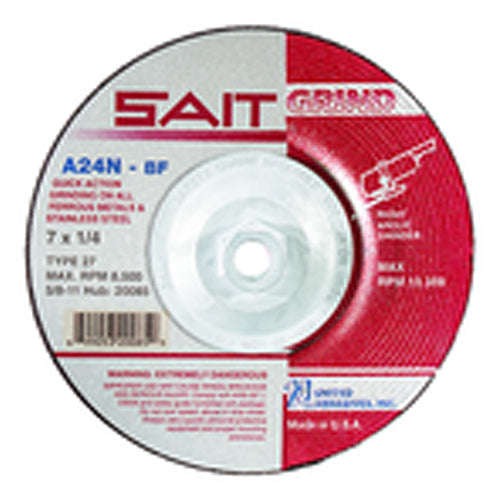 7″ × 1/4″ × 5/8″ 11 - Aluminum Oxide A24R - Depressed Center Wheel - Americas Industrial Supply