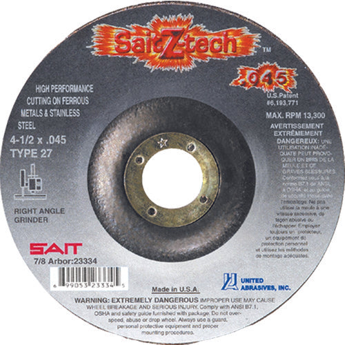 6″ × 0.090″ × 7/8″ - Aluminum Oxide - Depressed Center Wheel