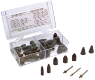 #778 Resin Bonded Rubber Kit - Point Test - Various Shapes - Equal Assortment Grit - Americas Industrial Supply