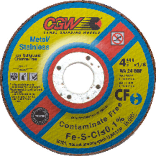 5″ × 1/4″ × 5/8″ 11 - White Aluminum Oxide WA24-SBF - Depressed Center Wheel - Americas Industrial Supply