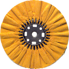 10″ × 3/4″ (3″ × 4″ Flange) - Cotton Untreated - General Purpose Use Ventilated Bias Buffing Wheel - Americas Industrial Supply