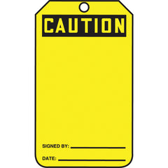 Safety Tag, Caution (Blank), 25/Pk, Cardstock - Americas Industrial Supply