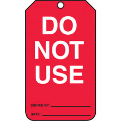 Cylinder Tag, Do Not Use, 25/Pk, Cardstock - Americas Industrial Supply