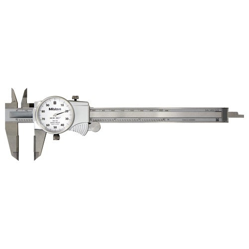 ‎0-150 mm Range - Dial Caliper White Face - 0.02 mm Graduation Carbide Jaw; ID; OD - Americas Industrial Supply