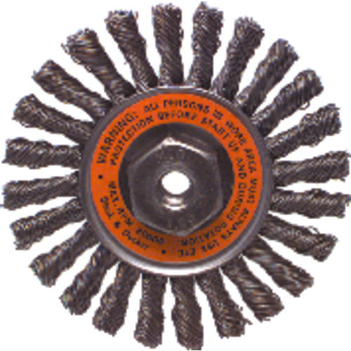 4″ Diameter - M10 × 1.50 Arbor Hole - Cable Twist Steel Wire Straight Wheel - Americas Industrial Supply