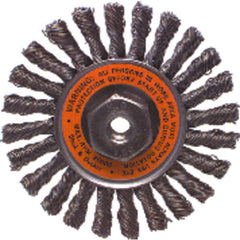 4″ Diameter - M10 × 1.50 Arbor Hole - Cable Twist Steel Wire Straight Wheel - Americas Industrial Supply