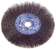 6" Diameter - 1-1/4" Arbor Hole - Crimped Steel Wire Straight Wheel - Americas Industrial Supply