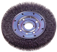 8" Diameter - 1-1/4" Arbor Hole - Crimped Steel Wire Straight Wheel - Americas Industrial Supply