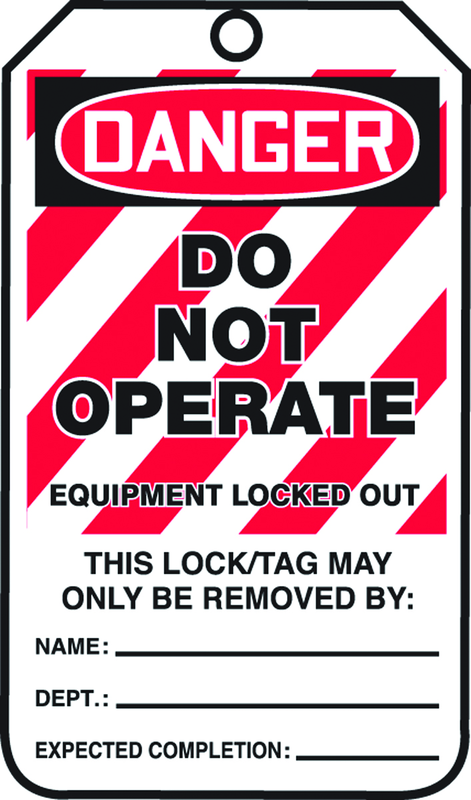 Lockout Tag, Danger Do Not Operate Equipment Locked Out, 25/Pk, Plastic - Americas Industrial Supply