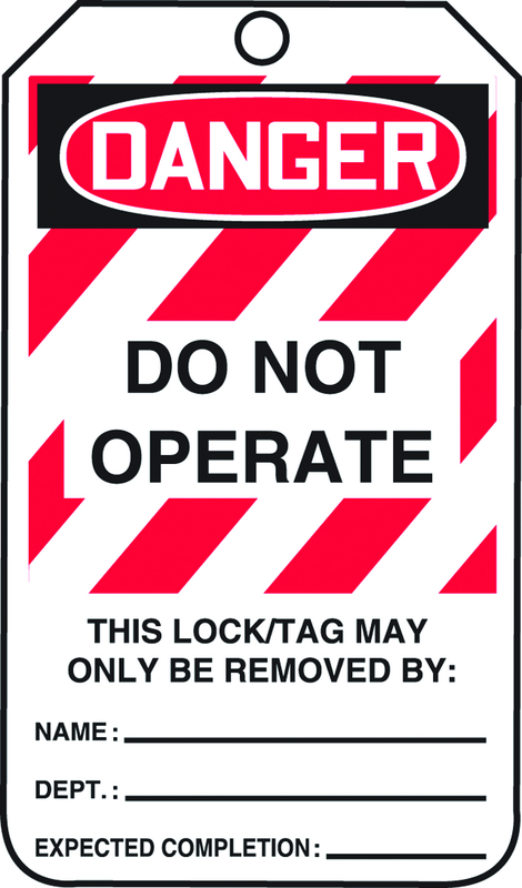 Lockout Tag, Danger Do Not Operate, 25/Pk, Laminate - Americas Industrial Supply