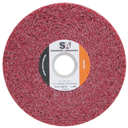 6 x 1 x 1'' - Medium Grit - Aluminum Oxide Metal Finishing Non-Woven Wheel - Americas Industrial Supply