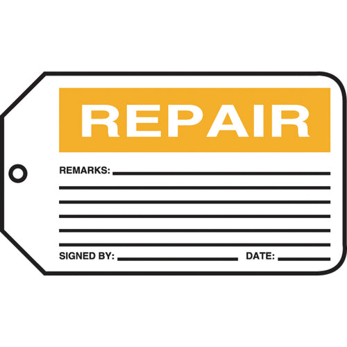 Production Control Tag, Repair, 25/Pk, Cardstock - Americas Industrial Supply