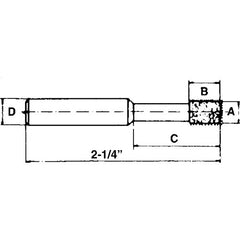 ‎0.130″ × 0.197″ × 1/8″-120 Grit - Cubic Boron Nitride Jig Grinding Mandrel - Americas Industrial Supply