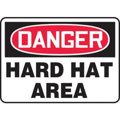 Sign, Danger Hard Hat Area, 7″ × 10″, Plastic - Americas Industrial Supply