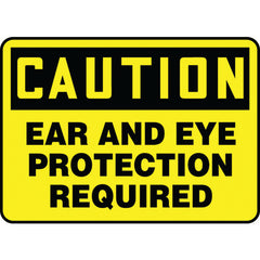 Sign, Caution Eye Protection Must Be Worn In This Area, 7″ × 10″, Vinyl - Americas Industrial Supply