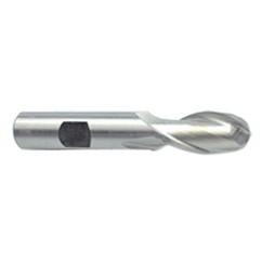 7/8'' Dia. - 4-1/4'' OAL - Uncoated HSS - Ball End SE EM - 2 FL - Americas Industrial Supply