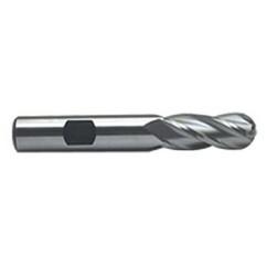 3/16'' Dia. - 2-3/8'' OAL - Uncoated M-42 Cobalt - Ball End SE EM - 4 FL - Americas Industrial Supply