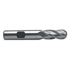 5/8'' Dia. - 3-3/4'' OAL - Uncoated M-42 Cobalt - Ball End SE EM - 4 FL - Americas Industrial Supply