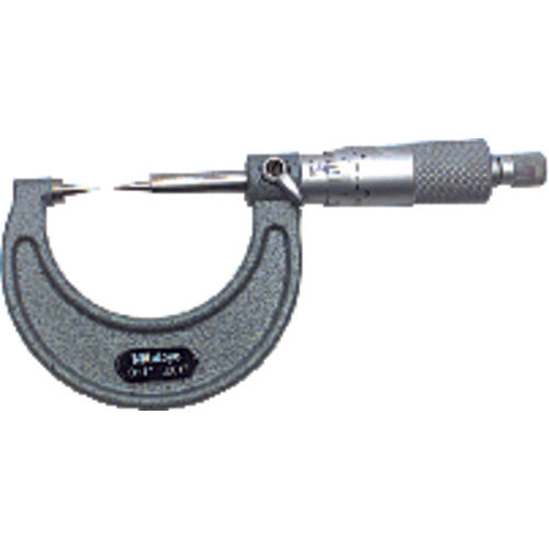 ‎0-25 mm Measuring Range-0.01 mm Graduation - Ratchet Thimble - High Speed Steel Face - Point Micrometer - Americas Industrial Supply
