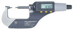 0 - 1.2" / 0 - 30mm Measuring Range - .00005/.001mm Resolution - Friction Thimble - Carbide Face - Electronic Spline Micrometer - Americas Industrial Supply