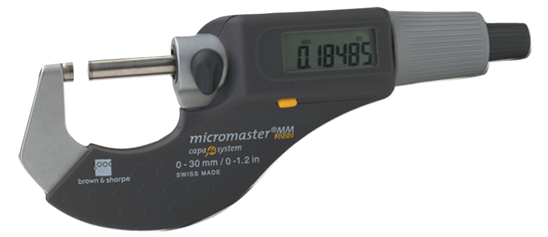 1 - 2" / 25 - 50mm Measuring Range - .0002 Accur. - Friction Thimble - Carbide Face - Micromaster Electronic Outside Micrometer - Americas Industrial Supply