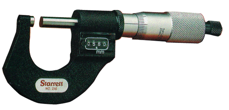 #T216XRL-1 - 0 - 1'' Measuring Range - .0001 Graduation - Ratchet Thimble - Carbide Face - Digital Outside Micrometer - Americas Industrial Supply