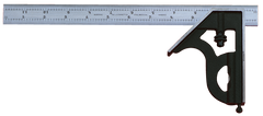 #C434-12-16R - 12'' - 16R Graduation - Chrome Blade - 4 Piece Combination Square Set - Americas Industrial Supply