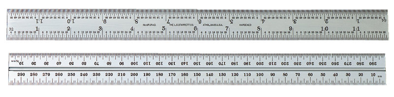 #CB12-16R - 12'' - 16R Graduation - Chrome - Combination Square Blade - Americas Industrial Supply