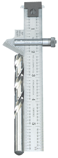 #22C - 6" Length; 59° Bevel Head (Graduation in 32nds) - Drill Point Gage - Americas Industrial Supply