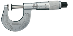 #256MRL-25 -  0 - 25mm Measuring Range - .01mm Graduation - Ratchet Thimble - High Speed Steel Face - Disc Micrometer - Americas Industrial Supply