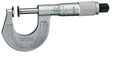 #256RL-1 -  0 - 1'' Measuring Range - .001 Graduation - Ratchet Thimble - High Speed Steel Face - Disc Micrometer - Americas Industrial Supply