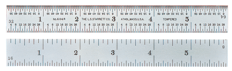 #C604R-12-Certified - 12'' Long - 4R Graduation - 1'' Wide - Spring Tempered Chrome Scale with Certification - Americas Industrial Supply