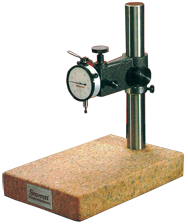 #653GJ - Kit Contains: .0005" Graduation; 0-25-0 Reading - Pink Granite Stand & Dial Indicator - Americas Industrial Supply