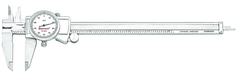 #3202-8 - 0 - 8" Stainless Steel Dial Caliper with .001" Graduation - Americas Industrial Supply