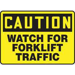 Sign, Caution Watch For Forklift Traffic, 10″ × 14″, Plastic - Americas Industrial Supply