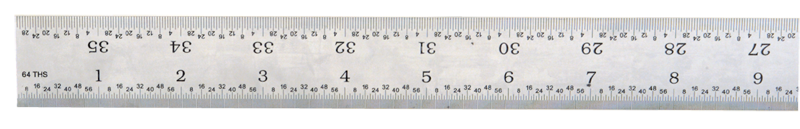 #402-036 - 36'' Long - 4R Graduation - 1-1/4'' Wide - Steel Scale - Americas Industrial Supply