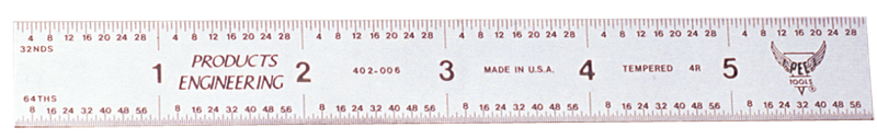 #402-006CT - 6'' Long - 4R Graduation - 3/4'' Wide - Certified Rigid Rule - Americas Industrial Supply