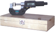 0 - 1"/0 - 25mm Measuring Range - .00005"/.001mm Resolution - Ratchet Thimble - High Speed Steel Face - Electronic Disc Micrometer - Americas Industrial Supply