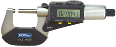 0 - 1"/0 - 25mm Measuring Range - .00005"/.001mm Resolution - Ratchet Thimble - Carbide Face - Electronic 4-Way Reading Outside Micrometer with SPC - Americas Industrial Supply