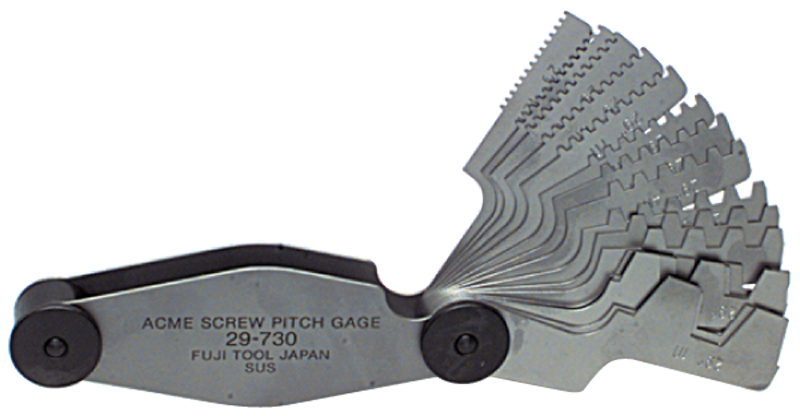 #615-6327 - 16 Leaves - Metric Pitch - Acme Screw Thread Gage - Americas Industrial Supply
