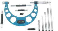 0 - 6'' Measuring Range - .001 Graduation - Ratchet Thimble - Carbide Face - Interchangeable Anvil Micrometer - Americas Industrial Supply