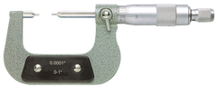 0 - 1'' Measuring Range - .0001 Graduation - Ratchet Thimble - Carbide Face - Spline Micrometer - Americas Industrial Supply