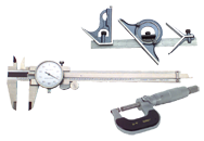 Kit Contains: 0-1" Outside Ratchet Micrometer; 6" Dial Caliper; 4 Piece 12" 4R Combination Square - 6 Piece Layout & Inspection Kit - Americas Industrial Supply