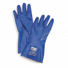 ‎Size 9-Nitri-Knit - dipped nitrile glove - interlock knitted liner - 12″ (30cm) - rough grip - blue. 12 pairs per bag, 12 bags per case. - Americas Industrial Supply