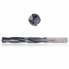 0.4375 mm Dia. × 12 mm Shank × 55 mm Flute Length × 102 mm OAL, 3xD, 135°, Sistral, 2 Flute, Coolant Thru, h6, Cylindrical, Solid Carbide Drill