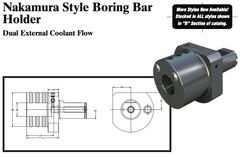 Nakamura Style Boring Bar Holder (Dual External Coolant Flow) - Part #: NK52.3045 - Americas Industrial Supply