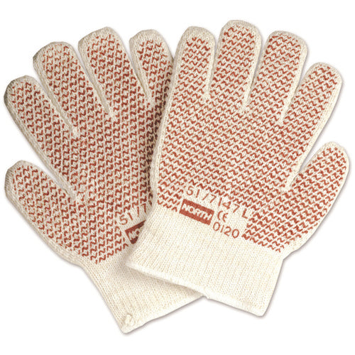 Size Men's Universal Gloves-Grip N - ambidextrous knit Hot Mill glove - 7 gauge inner & outer - knit wrist - brown nitrile N-Tread coating on both sides - resistant to 400 degree F - size: men's universal - 12 pairs per bag, 6 bags per case. - Americas Industrial Supply