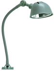 18" Uniflex Machine Lamp; 120V, 60 Watt Incandescent Light, Screw Down Base, Oil Resistant Shade, Gray Finish - Americas Industrial Supply