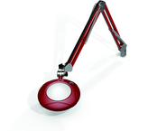 Green-Lite® 5" Blazing Red Round LED Magnifier; 43" Reach; Table Edge Clamp - Americas Industrial Supply