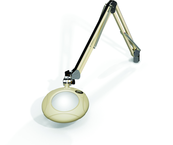 Green-Lite® 5" Shadow White Round LED Magnifier; 43" Reach; Table Edge Clamp - Americas Industrial Supply